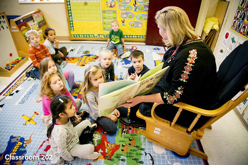 Classroom 202 in the Child Development Center.